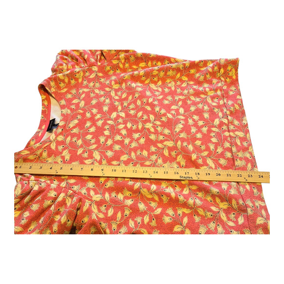 Who What Wear Top Womens Size XXL Rust Red Floral Print Short Sleeve Mature - Picture 8 of 10